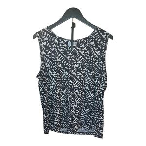 JM Collection Monochrome Abstract Tank Top